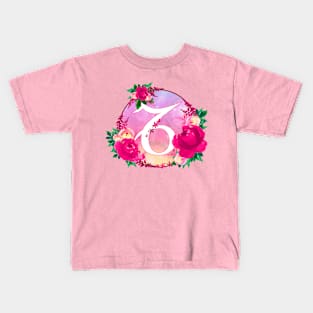 Capricorn Zodiac Horoscope Pink Floral Monogram Kids T-Shirt